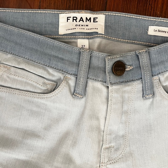 FRAME DENIM Color Block Jeans Le Skinny De Jeanne Light Wash Denim - Picture 3 of 8